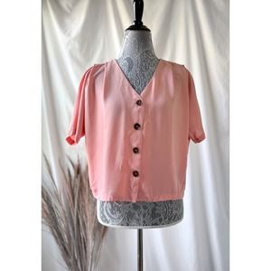 Elodie Pink Button Down Relaxed Boxy Blouse